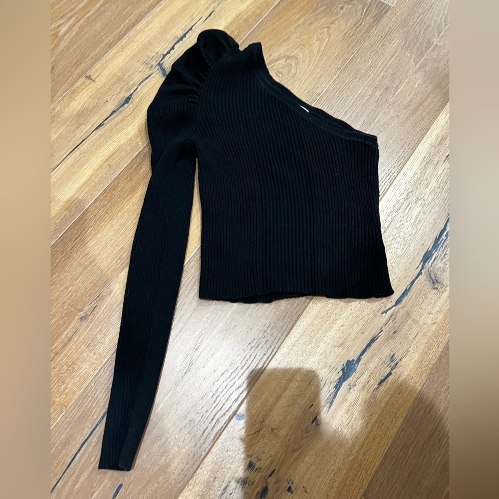 Black One-Shoulder Sweater